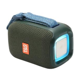 Портативна Bluetooth колонка TG339 5W з підсвічуванням RGB, акумуляторна колонка для музики. Колір: зелений