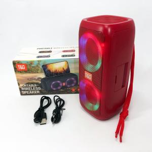 Портативна колонка TG333 2x5W з RGB підсвічуванням, бездротова колонка портативна потужна. Колір: червоний