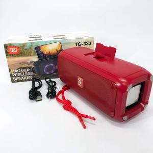 Портативна колонка TG333 2x5W з RGB підсвічуванням, бездротова колонка портативна потужна. Колір: червоний