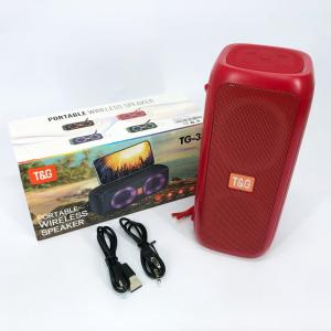 Портативна колонка TG333 2x5W з RGB підсвічуванням, бездротова колонка портативна потужна. Колір: червоний