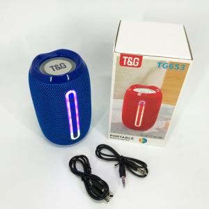 Портативна Bluetooth-колонка TG653 USB з ремінцем, Бездротова колонка портативна потужна. Колір: синій