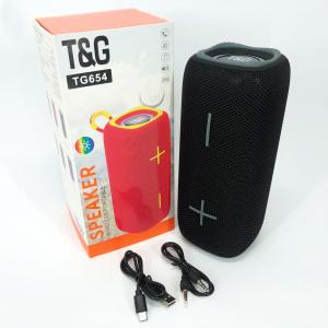 Портативна Bluetooth колонка TG654 8W з підсвічуванням, акумуляторна колонка для музики. Колір: чорний
