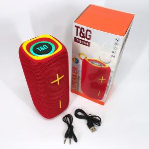 Портативна Bluetooth колонка TG654 8W з підсвічуванням, блютуз колонка для вулиці. Колір: червоний