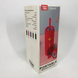 Портативна Bluetooth колонка TG619C FM-радіо USB/TF з ремінцем, гучна блютуз колонка. Колір: червоний