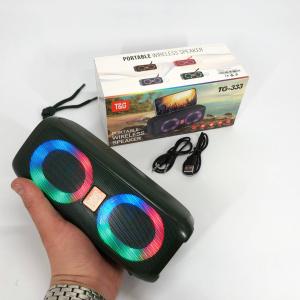 Портативна колонка TG333 2x5W з підсвічуванням RGB, акумуляторна колонка для музики. Колір: зелений