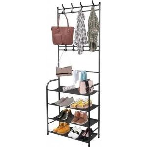 Вішалка для одягу New simple floor clothes rack з полицями для взуття метал