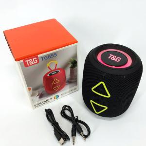 Портативна колонка TG655 5W з RGB підсвічуванням та ремінцем, Bluetooth колонка для вулиці. Колір: чорний