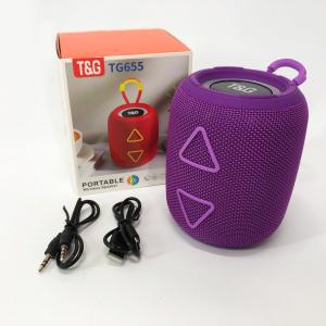 Портативна колонка TG655 5W з RGB підсвічуванням та ремінцем, Акумуляторна для музики. Колір: фіолетовий