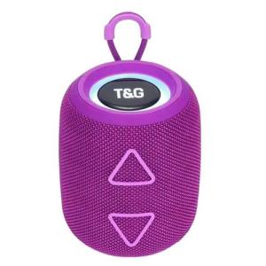 Портативна колонка TG655 5W з RGB підсвічуванням та ремінцем, Акумуляторна для музики. Колір: фіолетовий