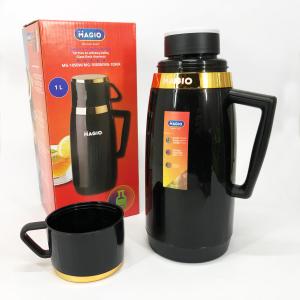 Термос Magio MG-1050B зі скляною колбою, Питний термос, Термос для кави Black