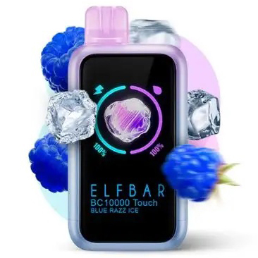 Elf Bar BC10000 Touch. Синя Малина (Blue Razz Ice)