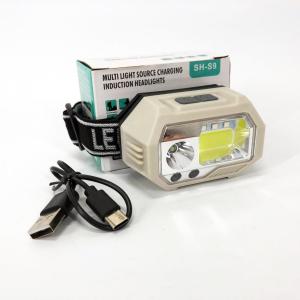 Ліхтар налобний SH-S9-XPE+COB+3SMD(red), ліхтарик налобний з usb зарядкою, ліхтар на голову для бігу