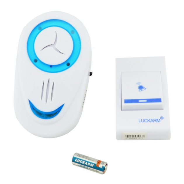 Безпровідний дверний дзвінок від розетки 220V Luckarm Intelligent A8853 Blue