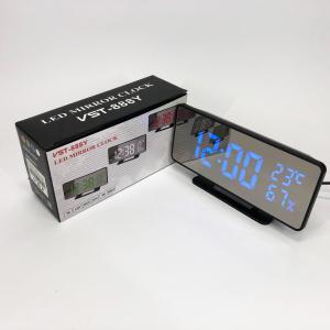 Годинник настільний дзеркальний VST-888Y-5 USB з синім циферблатом, Настільний годинник з підсвічуванням