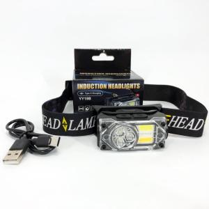 Ліхтар налобний YY-19B-3SMD+2COB(white+yellow+red), Налобний ліхтарик із usb зарядкою
