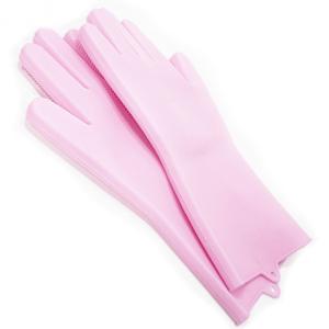 Силіконові рукавички Magic Silicone Gloves Pink для прибирання чистки миття посуду для будинку. Колір рожевий