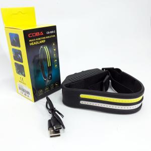 LED Ліхтар налобний BL-W689-LM+2COB (white+red) датчик руху, Ліхтарик на голову із зарядкою