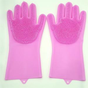 Силіконові рукавички Magic Silicone Gloves Pink для прибирання чистки миття посуду для будинку. Колір рожевий