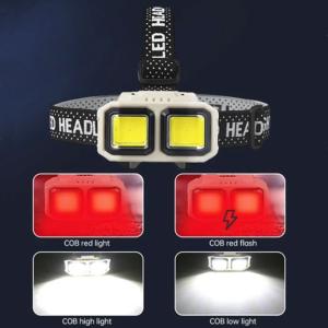 Ліхтар налобний акумуляторний Bailong HX-816 2COB(white+red) вологозахист, Ліхтар на голову для бігу