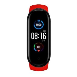 Фітнес браслет Smart Watch M5 Band Classic Black смарт годинник-трекер. Колір червоний