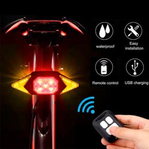 Велоліхтар LY-6700 із зазначенням поворотів (red+yellow+blue), waterproof, Миготливий велоліхтар
