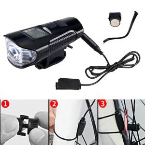 Велофара з комп'ютером та сигналом Waterproof XA-585-T6+2LED з виносною кнопкою, Фара велофара