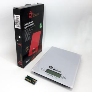 Ваги кухонні DOMOTEC MS-912 Glass, електричні кухонні ваги, точні кухонні ваги. Колір: білий