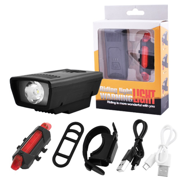 Велоліхтар акумуляторний комплект 1803-1-XPE + STOP-5LED, Велосипедне світло на кермо