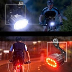 Велоліхтар акумуляторний передній та задній ZH-078-2LED ліхтар + STOP-14SMD, Стоп-сигнал на задню раму