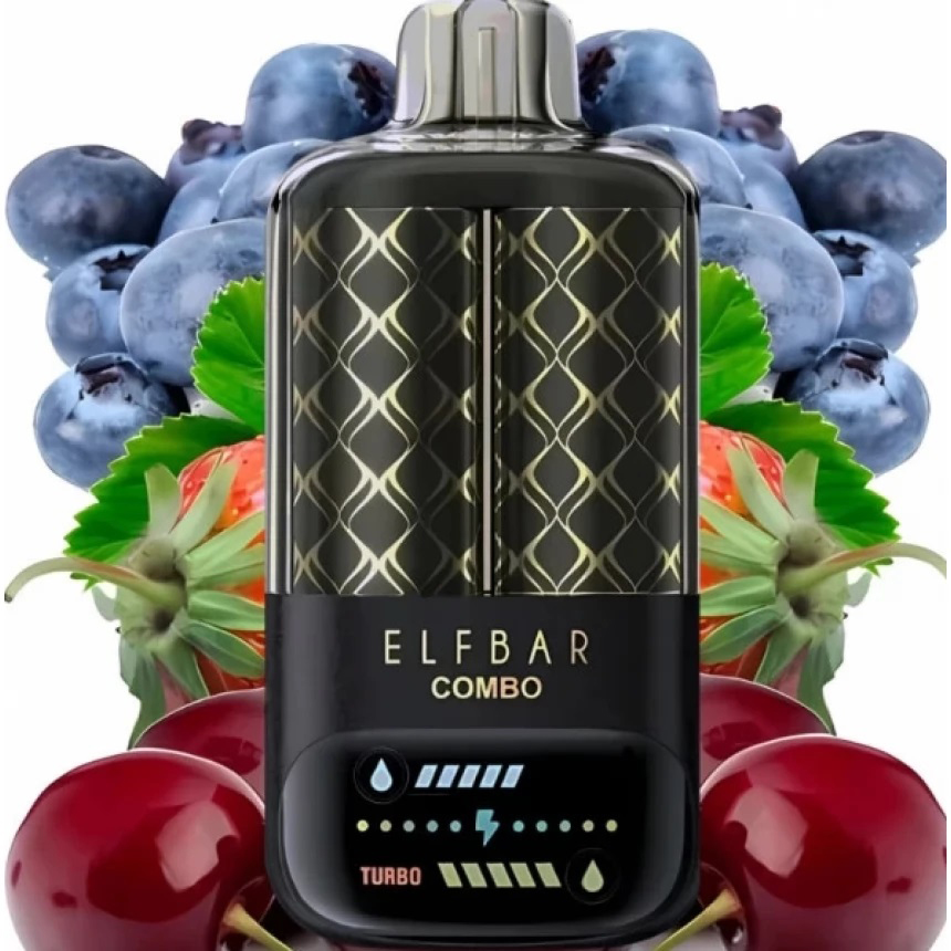 ELF BAR COMBO 25000. Перемикання смаків. Чорниця Кисла Малина / Вишня (Blueberry Sour Raspberry / Cherry)