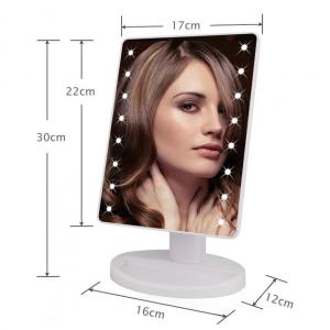 Дзеркало для макіяжу з 16 LED підсвічуванням Mirror White, Дзеркало, що світиться, для макіяжу. Колір: білий