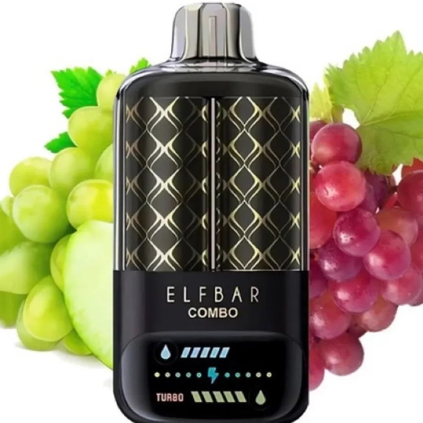 ELF BAR COMBO 25000. Перемикання смаків. Зелений Виноград / Виноград (Green Grape / Grape)