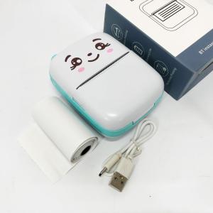 Портативний мініпринтер Mini printer з Bluetooth для термодруку без чорнила зі смартфона. Колір: блакитний