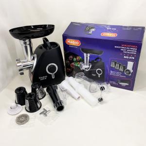 М'ясорубка MAGIO MG-270 2200 Вт М'ясорубка з насадками для нарізки овочів, М'ясорубка електрична для м'яса
