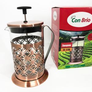 Френч-прес Заварник для чаю Con Brio CB-5180 800мл, Скляний чайник для чаю чайники