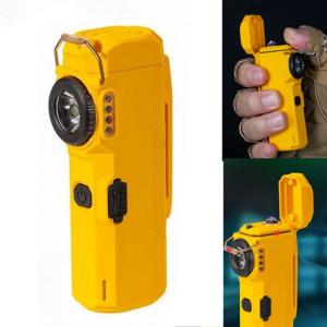 Ліхтарик-запальничка армійська MULTIFUNCTIONAL D51-COB електроімпульсна акумуляторна Yellow