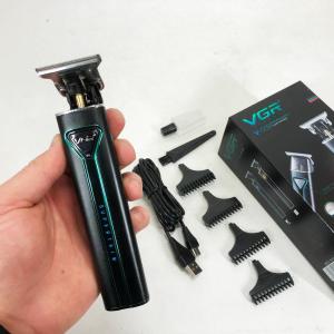 Професійна акумуляторна машинка для стрижки VGR V-009 тример для бороди та вусів. Колір: зелений