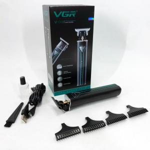 Професійна акумуляторна машинка для стрижки VGR V-009 тример для бороди та вусів. Колір: зелений