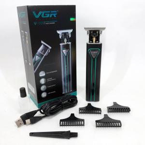 Професійна акумуляторна машинка для стрижки VGR V-009 тример для бороди та вусів. Колір: зелений
