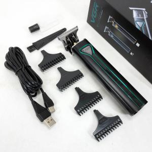 Професійна акумуляторна машинка для стрижки VGR V-009 тример для бороди та вусів. Колір: зелений