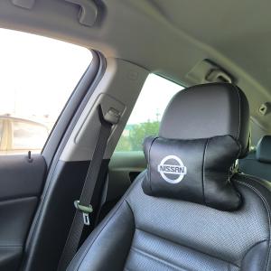 Подушки в авто 2 шт Nissan, натуральна шкіра, з логотипом Ніссан, на підголівник для вашої машини