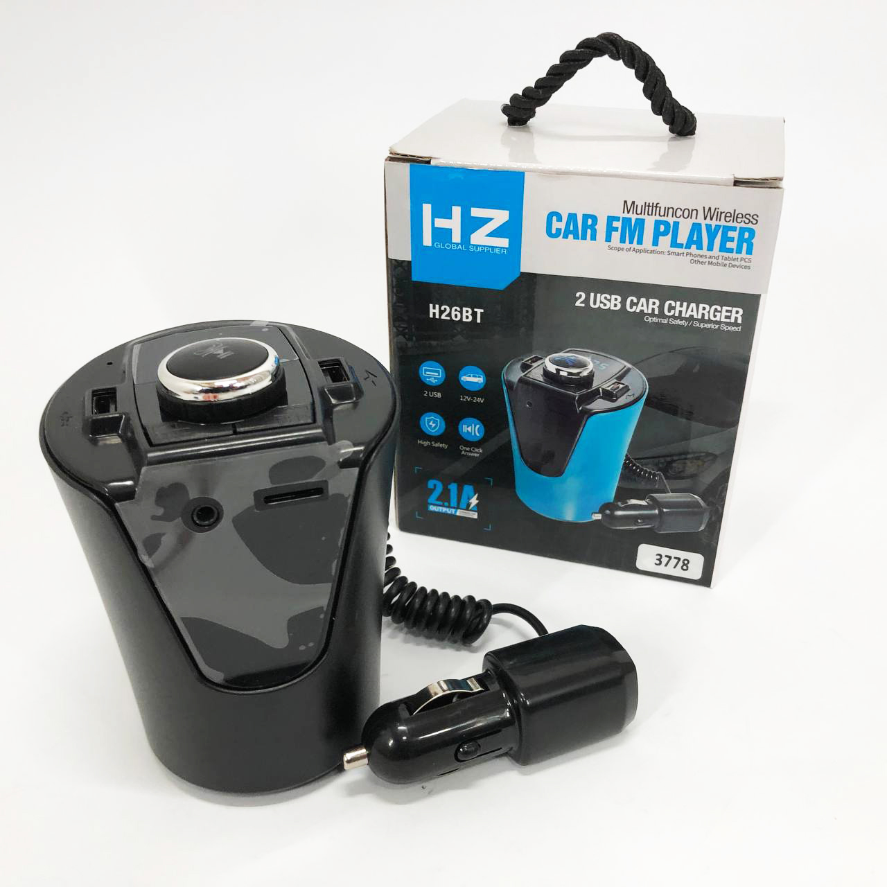 Автомобільний FM-трансмітер модулятор HZ FM MOD H26+BT (BX6) живлення від прикурювача з Bluetooth