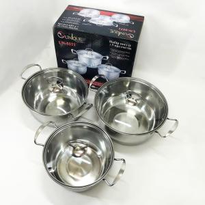 Набір каструль із нержавіючої сталі UNIQUE UN-5071 6 предметів, Каструлі з прозорими кришками