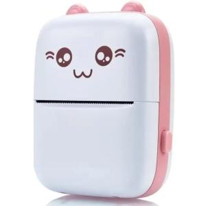 Портативний мініпринтер Mini printer з Bluetooth для термодруку без чорнила зі смартфона. Колір: рожевий