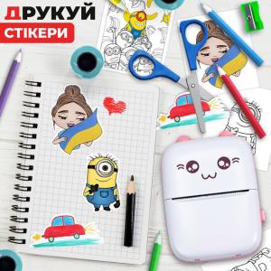 Портативний мініпринтер Mini printer з Bluetooth для термодруку без чорнила зі смартфона. Колір: рожевий