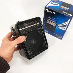 Радіоприймач GOLON RX-9100 USB+SD Радіо з ліхтарем, Ретро радіо, FM передавач. Колір: коричневий