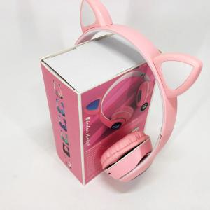 Бездротові навушники з котячими вушками та RGB підсвічуванням Cat VZV 23M. Колір: рожевий