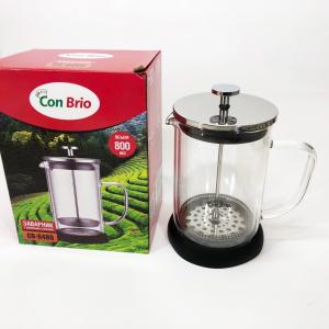 Френч-прес із подвійними стінками Con Brio CB-6480 800 мл, Заварник для чаю з пресом багаторазовий