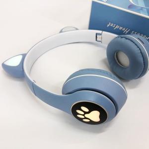 Бездротові навушники з котячими вушками та RGB підсвічуванням Cat VZV 23M. Колір: блакитний