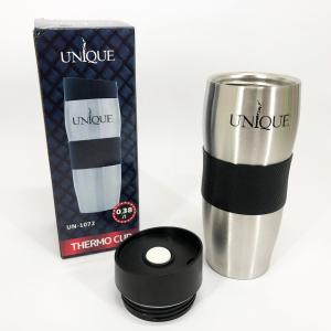 Термокухоль UNIQUE UN-1072 0.38 л, Термос туристичний для напоїв, Фляга для пікніка. Колір: чорний